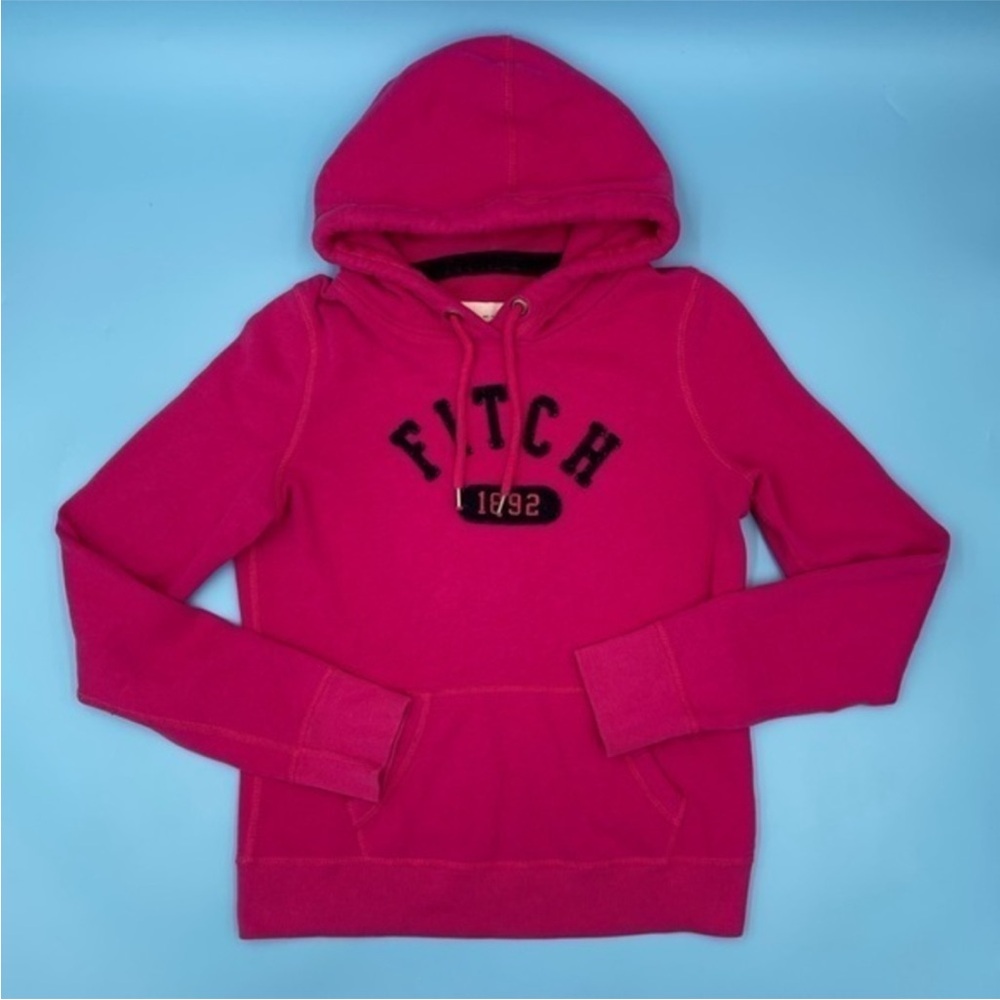 Y2K Abercrombie & Fitch Pink Hoodie Women’s Medium Vintage Logo Pullover